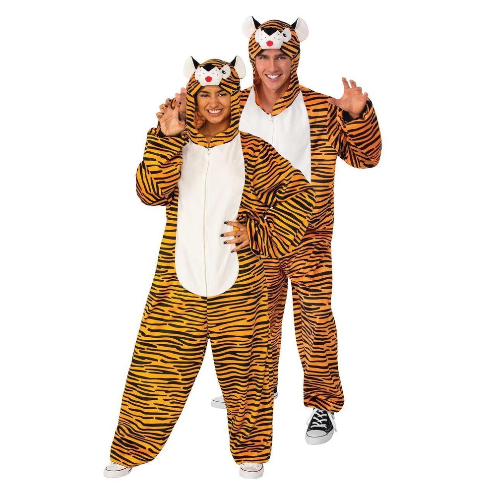 Rubies Tiger Hooded Jumpsuit Unisex Adult - Several Sizes